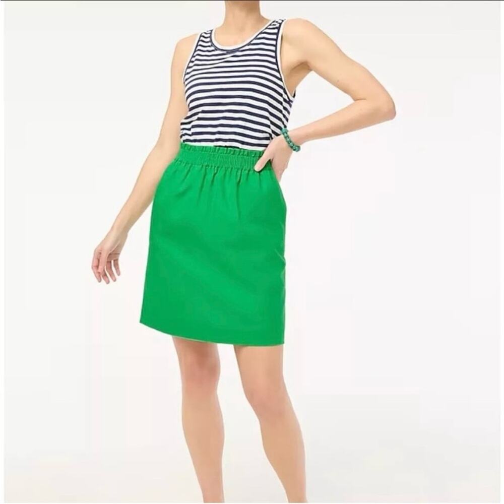 J. Crew Factory Women’s Sz 6 Linen-cotton Blend City Skirt in Green BF230